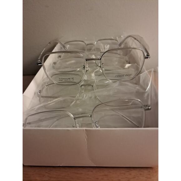 14 Pairs Titanium Ip 0341 52 19 C5 Color Cod Silver Frame Glasses - Picture 1 of 5